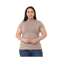 Disentis Büyük Beden Yarım Balıkçı Kısa Kollu Viskon Vizon Body-vizon Vizon