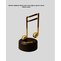 Altın Nota Figürlü Müzik Kutusu Siyah