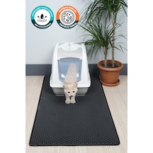 60x110 Cm Hücreli Kedi Kumu Paspası Kedi Matı Kedi Tuvalet Önü Paspası Siyah