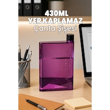 430 Ml Matara - Çantada Yer Kaplamaz Suluk - Ofis Okul Suluğu - İnce Şişe Dar Şişe - Sığ Su Şişesi Mor