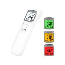 Springsun Beyaz Doku Dokunmadan Isı Ölçer - Lcd Ekranlı, Üç Renkli Arka Işık, Sıcaklık Alarmı, C/ F Dönüştürücü, 32 Veri Kaydı, 3-5cm Ölçüm Mesafesi