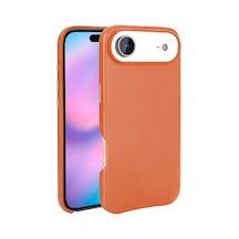 Zore İphone 17 Air Kılıf M-safe Şarj Özellikli Pu Deri Görünümlü Nvth Kupra Kapak - Turuncu