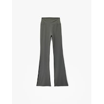 Koton Yüksek Bel Slim Fit İspanyol Paça Spor Tayt Haki 6wak40341nk Haki