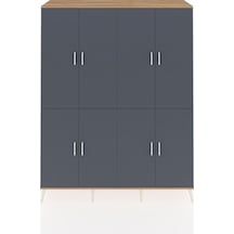 Hyperion Gardrop 4 Raflı 8 Kapaklı 4 Askılı 176x44x221 Çam-antrasit/aytaşı Antrasit/aytaşı