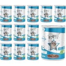 Jöleli Balıklı Kedi Konserve Mama - 400 Gr X 12 Adet