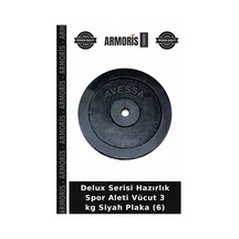 Delux Serisi Hazırlık Spor Aleti Vücut 3 Kg Siyah Plaka 6