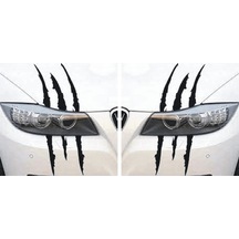 Monster Canavar Pençe Izi Uzun Siyah Far Oto Özel Yeni Sticker