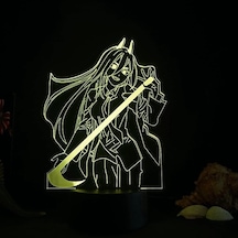 Goldenqian Anime Testere Adam Figürü 3d Gece Lambası Renkli Uzaktan Kumanda Dokunmatik Usb Led Masa Lambası Manga Testere Adam Cy8hsy Siyah