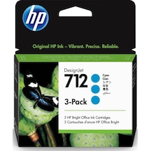 Hp 3Ed77A (712) Mavi 29 Ml 3 Packs Genıs Format Murekkep Kartusu