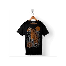 Kaplan Ay Dolunay Moon Tiger Baskılı Tişört Unisex T-shirt 001