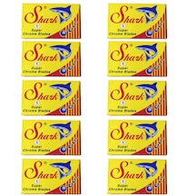 Shark Super Chrome Tıraş Bıçağı 10 Adet 5'li Kutu 50 Adet Çift Kenarlı Yaprak Jilet
