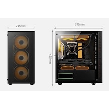 Aztech Sky Lıne Azt302b 600w Temperli Cam+mesh 4xrgb Fan+usb3.0 Gamıng Kasa Sıyah