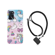 Oppo A16 Kilif Boyun Askili Unicorn Mektup 1800 542794014