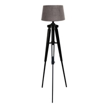 Piega Tripod Lambader Abajur Köşe Lambası Aydınlatma Ahşap Siyah Ağaç Country Masif Doğal Diğer