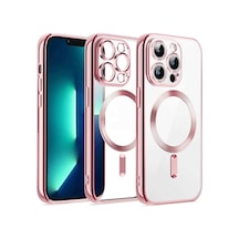 Apple iPhone Uyumlu  12 Pro Uyumlu Kılıf Kross Magneticsafe Kapak - Rose