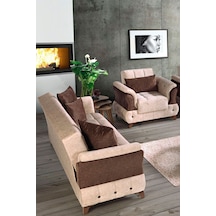 Fulya Çekyatlı Koltuk Takımı 3+1 Kahve