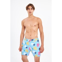 John Frank All Over Erkek Mayo Şort Jfssswl87-caretta Blue Mavi