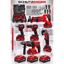 3 Akülü 5 Li Set Şarjlı Darbeli Hilti Taşlama-somun Sökme Sıkma-matkap-tilki Kuyruğu Kırmızı 801