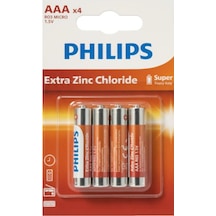 Philips Extra Çinko Aaa Kalem Pil 1.5v 4lü Blister Paket R03l4b
