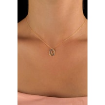 14 Ayar Altın Taşlı L Harfli Kolye 001 14 Ayar Altın Taşlı L Harfli Kolye 001