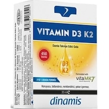 Dinamis D3 K2 Vitamin D3 Ve Vitamin K2 20ml Damla