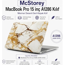 Macbook Pro Kılıf 15 İnç Marble A1286 Eski Ethernet Girişli Model 2008-2012 İle Uyumlu Marble 03 Belirtilmemiş
