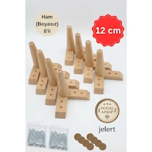 Masif Gürgen Ahşap 12 Cm Ham-8'li, Mobilya Yükseltme Ayağı, Robot Süpürge Uyumlu, 1. Sınıf Gürgen Ağacı, Kanepe Berjer Koltuk Tv Ünitesi Yükseltici Ayak Ham Boyasız