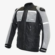 Venom Motosiklet Montu Uzun Siyah-gri Discovery Mont 4 Mevsim Uzun Motorcu Montu