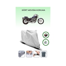 Gri Arka Çanta Ve Kilit Uyumlu Honda Vt 600 Shadow Uyumlu Motor Brandası