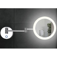 Banyo Makyaj Aynası, Ledli Gün Işığı , Çift Kollu Paslanmaz Çelik , Ip44, Büyüteçli 3x - Krom Krom