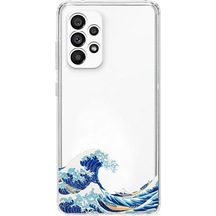 Samsung Galaxy A23 Uyumlu Kanagawa Oki Nami Ura Dalgası Tasarımlı Baskılı Silikon Kılıf Renkli