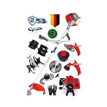 Lieber German LTC9900 Yan Tipi Benzinli 2x Çapalı Ot Çalı Çim Biçme Tırpan Makinesi