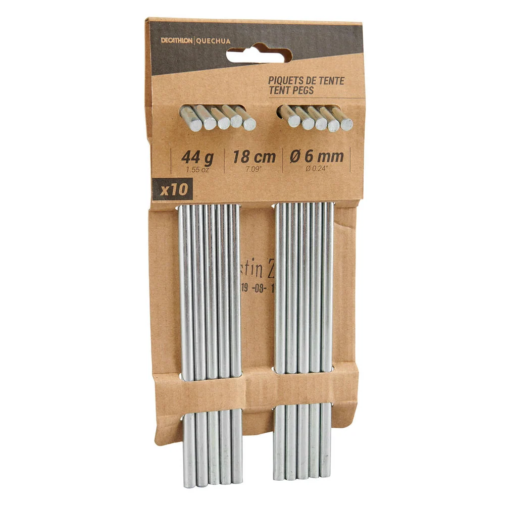 Decathlon Çadır Kazığı - Çelik - 10'lu Metalik Gri