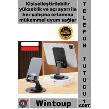 Telefontutucu 360 Derece Döner Yüksekliği Ayarlanır Masaüstü Katlanır Telefon Tablet Tutucu Stand