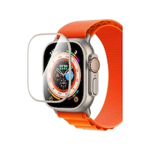 Watch Ultra 49mm Uyumlu Temperli Cam Ekran Koruyucu Caseworld Alloy Serisi Safir Titanyum Titanyum