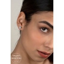 Union Swarovski Zirconia Kadın Pırlanta Montür Özel Tektaş Gümüş Küpe