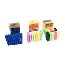 Silka 3 Lü Silgi Seti(8 Li Curved Sınav+ 8 Li Curved Rainbow+ 10 Lu Neon Silgi)