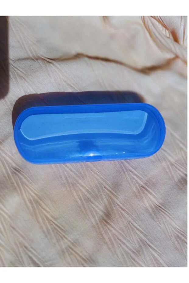 Renkli Çocuk Gözlük Kabı - Hafif Koruyucu Sert Plastik Gözlük Kutusu Mavi