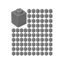Yedek Parçalar: Duvar Parçası: 100 Adet 1x1 Koyu Gri 3005 - Parts: Brick: 100 Piece 1x1 Dark Bluish Gray 3005