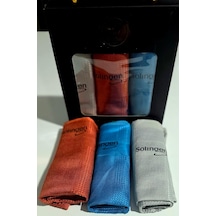 Solingen Mikrofiber Temizlik Bezi 3'lü Set Mavi Gri Turuncu 42x68 Cm Belirtilmemiş