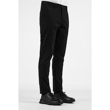 İmza Siyah Yan Cep Düz Paça Pamuklu Comfort Fit Chino Casual Pantolon 1003255167 Siyah