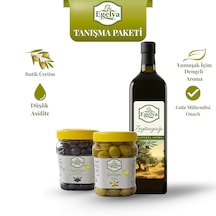 Egelya Natürel Sızma Zeytinyağı 1 L + 1 Kg Zeytin Paketi Düşük Asidite, Yumuşak İçim, Doğal Fermente