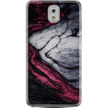Samsung Uyumlu Galaxy Note 3 Kılıf Silikon Purple Gray Marble 1617