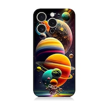 Apple Uyumlu iPhone 15 Pro Silikon Kılıf Gezegenler Ve Büyük Patlama