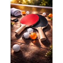 Masa Tenisi Raketi Seti 2 Raket 3 Top Masa Tenisi Başlangıç Seti Ping Pong Seti Çok Renkli - 857377824