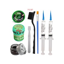 Relıfe Rl-402 Krem Lehim 183 C 40gr Havya Uç Temizleyici Flux Lehim Toplama 2uul-2015 Emme Teli Fırça Yedili Set01