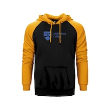 Middlebury College Logo Sarı Renk Reglan Kol Kapşonlu Sweatshirt Sarı