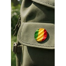 Mali Mali Abstract Ülke Bayraklı Buton Rozet - 44 MM 5 Adet Çok Renkli