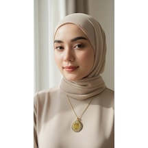 Damla Kolye -ayetel Kürsi Çelik Altın Kaplama, Şık Ve Manevi Takı, Nazar Koruyucu Aksesuar Altın