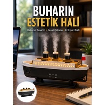 Ers Dekoratif Gemi Modeli 7 Renk Işıklı Hava Nemlendirici Ve Oda Kokusu Difüzörü Yeni Nesil
